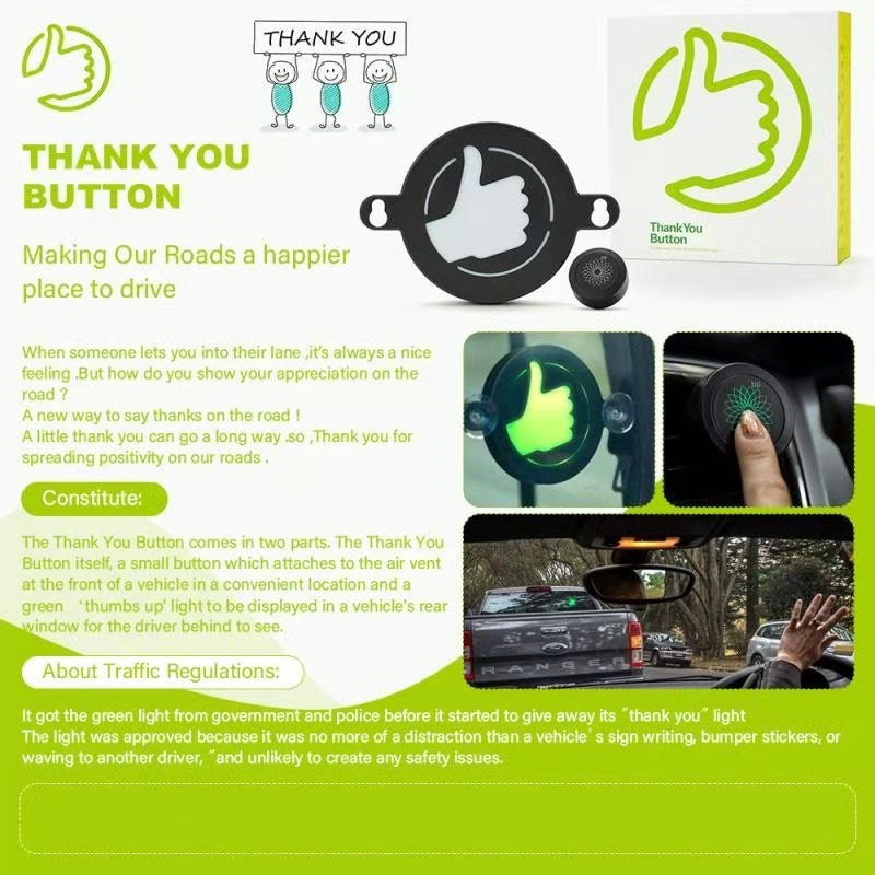 Black Plastic Car Thank You Light