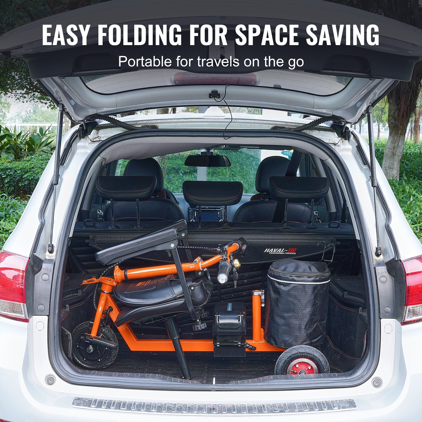 VEVOR Foldable 3 Wheel Mobility Scooter For Seniors, Portable Electric Powered Mobility Scooter With 12 Mile Long Range, All Terrain Travel Wheelchair With 48V Lithium-ion Battery, Max Support 330LBS